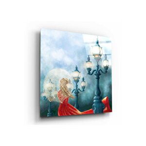 Sokak Lambası Cam Tablo 50x50 cm