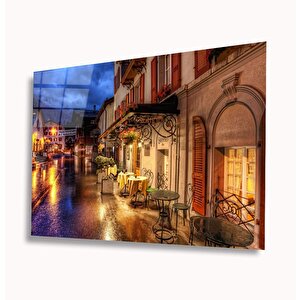 Romantik Sokak Cam Tablo 50x70 cm