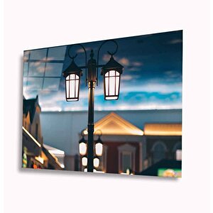 Sokak Lambası Cam Tablo 36x23 cm