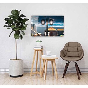 Sokak Lambası Cam Tablo 90x60 cm