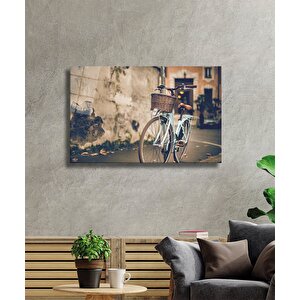 Sokak Bisiklet Cam Tablo Street Bicylce 50x70 cm