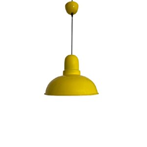 Retro Dekoratif Tekli Sarı Rustik Metal Sarkıt Avize 33 Cm