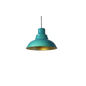 Dylight Retro Metal Turkuaz Mavi Dekoratif Rustik Metal Sarkıt Avize Çap:30 Cm
