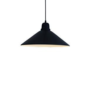 Retro Siyah Içi Sarı Metal Sarkıt Avize 37 Cm