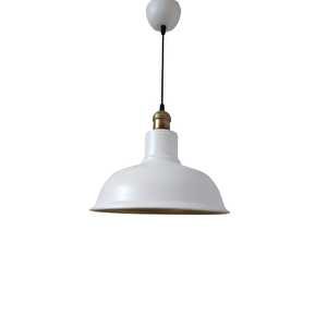 Rys Retro Metal Dekoratif Beyaz İçi Beyaz Eskitme Duylu Tekli Sarkıt Avize Çap:30 Cm