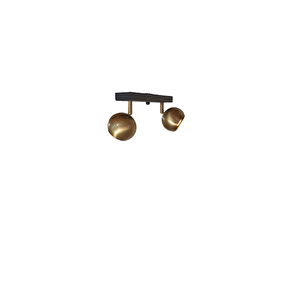 Metal Modern 2 Li̇ Eskitme Kaplama Siyah Led Spot 180 Derece Hareketli Avize Beyaz Ampullü