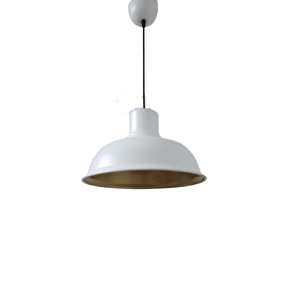Rys Retro Metal Beyaz Içi Gold Dekoratif Kafe Mutfak Tekli Sarkıt Avize Çap:30 Cm