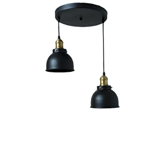 Dylight Retro Metal 2 Li Eskitme Duylu Dekoratif Rustik Sarkıt Avize Çap :30 Cm