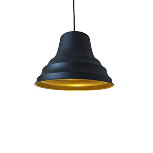 Dylight Retro Metal Dekoratif Sarkıt Avize Siyah İçi Gold Çap:27 Cm