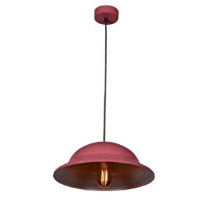 Dylight Retro Pembe İçi Beyaz Tekli Dekoratif Kafe Murfak Aydınlatma Sarkıt Avize Çap:30 Cm