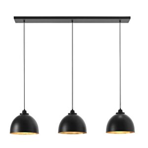 Masa Üstü 3 Lü Dekoratif Siyah Retro Metal Sarkıt Avize 100 Cm