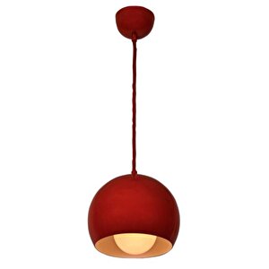 Metal Sarkıt Avize Kırmızı Içi Beyaz 20 Cm