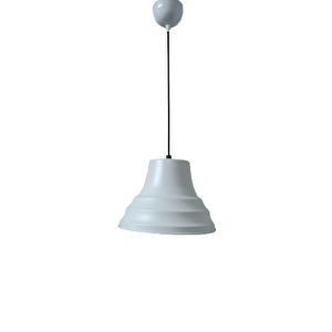 Dylight Retro Metal Dekoratif Sarkıt Avize Beyaz İçi Beyaz Kafe Mutfak Aydınlatma Çap:27 Cm