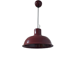 Rys Retro Metal Bordo Dekoratif Ruktik Tekli Sarkıt Kafe Mutfak Aydınlatma Çap:30 Cm