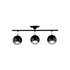 Retro Siyah 180 Derece Hareketli Modern Spor 3 Lü Led Spot Avize Beyaz Ampullü