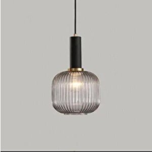 Rustik Dekoratif Metal Modern Eskitme Opal Beyaz Camlı Tekli  Avize