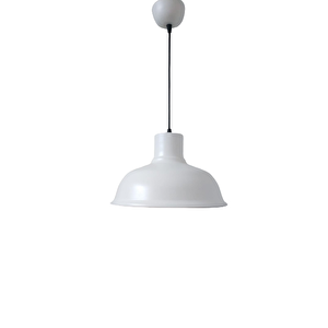 Rys Retro Metal Beyaz Içi Beyaz Dekoratif Kafe Mutfak Tekli Sarkıt Avize Çap:30 Cm