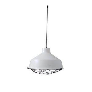 Rys Retro Metal Beyaz Içi Beyaz Kafesli Dekoratif Tekli Sarkıt Avize Çap:30 Cm