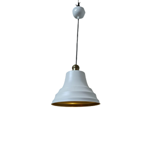 Dylight Retro Metal Eskitme Duylu Beyaz Içi Gold Tekli Sarkıt Avize Çap.27 Cm