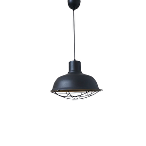 Retro Metal Siyah Dekoratif Kafesli Siyah İçi Siyah Mutfak Avize Çap:30 Cm
