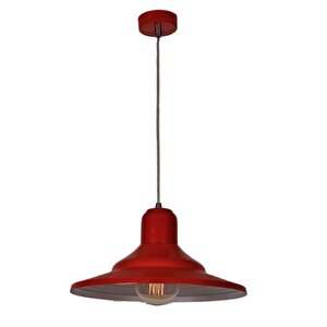 Dylight Retro Kırmızı Tekli Dekoratif Kafe Murfak Aydınlatma Sarkıt Avize Çap:35 Cm