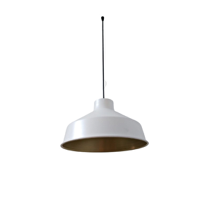 Retro Metal Beyaz Içi Gold Dekoratif Tekli Sarkıt Avize Çap:30 Cm