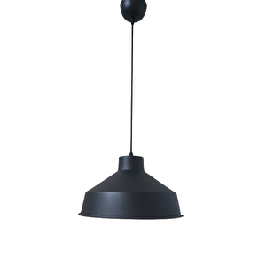 Retro Metal Siyah Dekoratif  Siyah İçi Siyah Kafe Mutfak Avize Çap:30 Cm