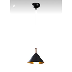 Dylight Derin Siyah Metal Dekoratif Tekli Rustik Sarkıt Avize Çap:22cm