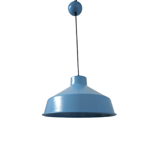 Retro Metal Mavi Dekoratif Tekli Kafe Mutfak Çocuk Odası Sarkıt Avize Çap:30 Cm