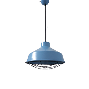 Rys Retro Metal Mavi Dekoratif Tekli Kafesli Kafe Mutfak Sarkıt Avize Çap:30 Cm