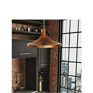 Dylight Sara Retro Metal Dekoratif Bakır  Modern Rustik Sarkıt Avize Çap:36 Cm