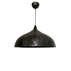 Dylight Retro Siyah Eskitme Desenli Dekoratif Tekli Rustik Metal Sarkıt Avize 43 Cm