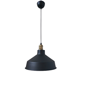 Rys Retro Metal Siyah Dekoratif Eskitme Duylu Kafe Siyah İçi Siyah Mutfak Avize Çap:30 Cm