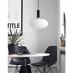 Rustik Dekoratif Metal Modern Siyah Beyaz Opal  Camlı Tekli  Avize
