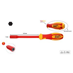 7 Mm 1000 Volt Vde İzoleli Düz Tornavida G07-070-125