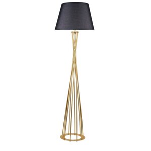 Retro Lambader Köşe Lambası Mat Gold Siyah Başlık 45cm Başlık