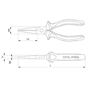 Ceta Form 160mm 1000 Volt Vde İzoleli Yuvarlak Kargaburun G18-18-0160