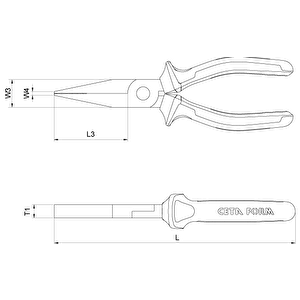 Ceta Form 160mm 1000 Volt Vde İzoleli Yassı Kargaburun G17-18-0160