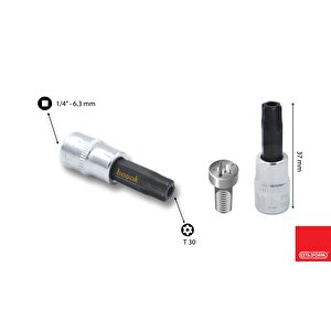 T30 1/4” Lokmalı Delikli Torx Allen C08s-tr30