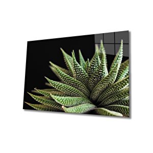 Aloevera Bitki Cam Tablocam Tablo, Purple Flower 36x23 cm