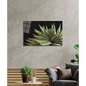 Aloevera Bitki Cam Tablocam Tablo, Purple Flower 36x23 cm