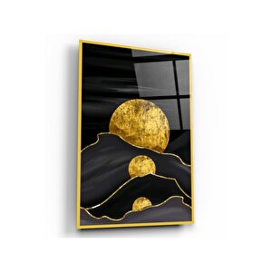 Soyut Gold Cam Tablo 50x70 cm