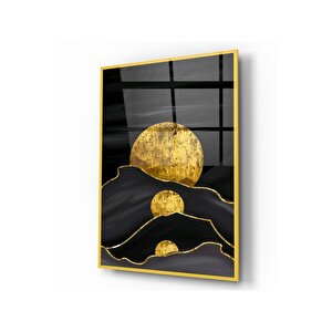 Soyut Gold Cam Tablo 50x70 cm