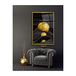 Soyut Gold Cam Tablo 50x70 cm