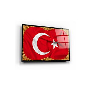 Türk Bayrağı Cam Tablo 50x70 cm