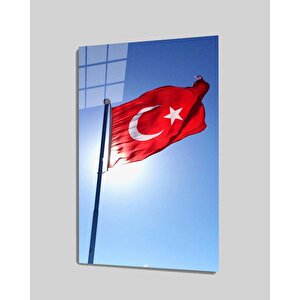 Türk Bayrağı Cam Tablo 50x70 cm
