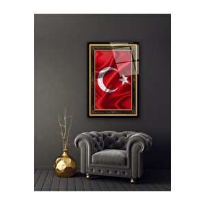 Türk Bayrağı Cam Tablo 50x70 cm