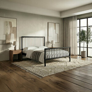 Breeze Çift Kişilik Metal Karyola (siyah-gri) 160x200 cm