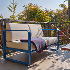 Unimet Solaris Metal Bahçe Balkon Mobilyası 2+1+1 Mavi