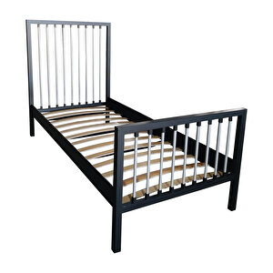 Breeze Tek Kişilik Metal Karyola (siyah-gri)